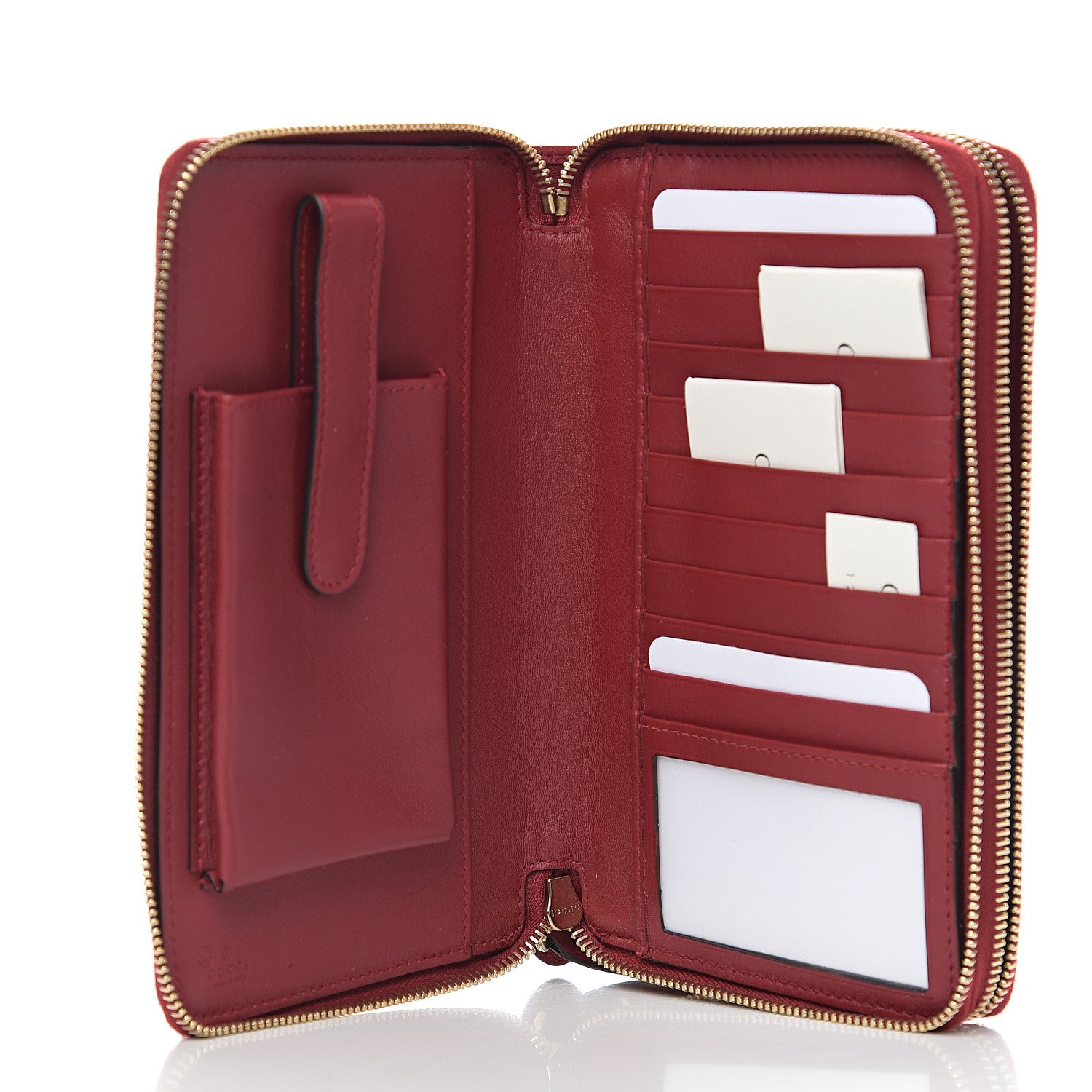 Gucci Microguccissima Zip Around Top Handle Travel Wallet Red 4 of 6