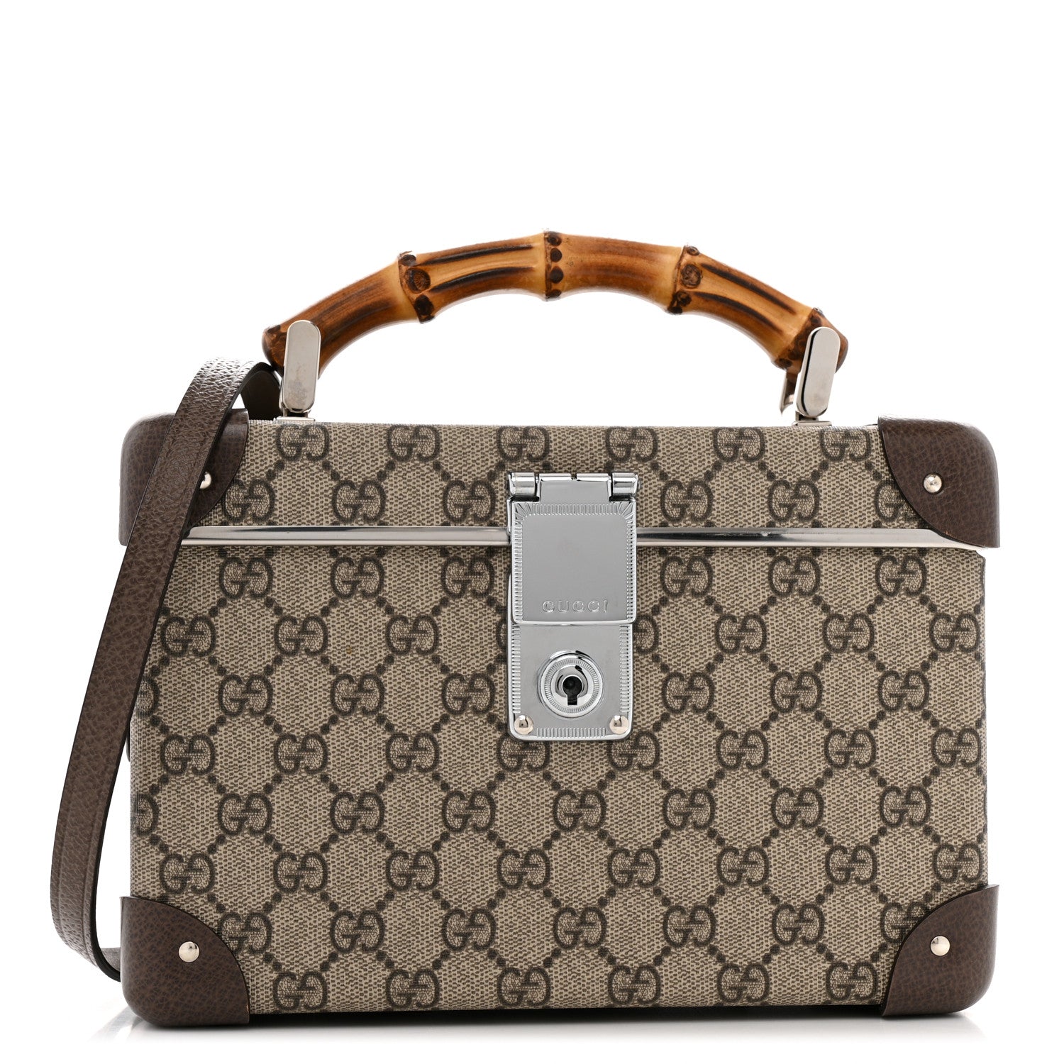 Gucci GG Supreme Monogram Globe-Trotter Beauty Case Brown 1 of 12