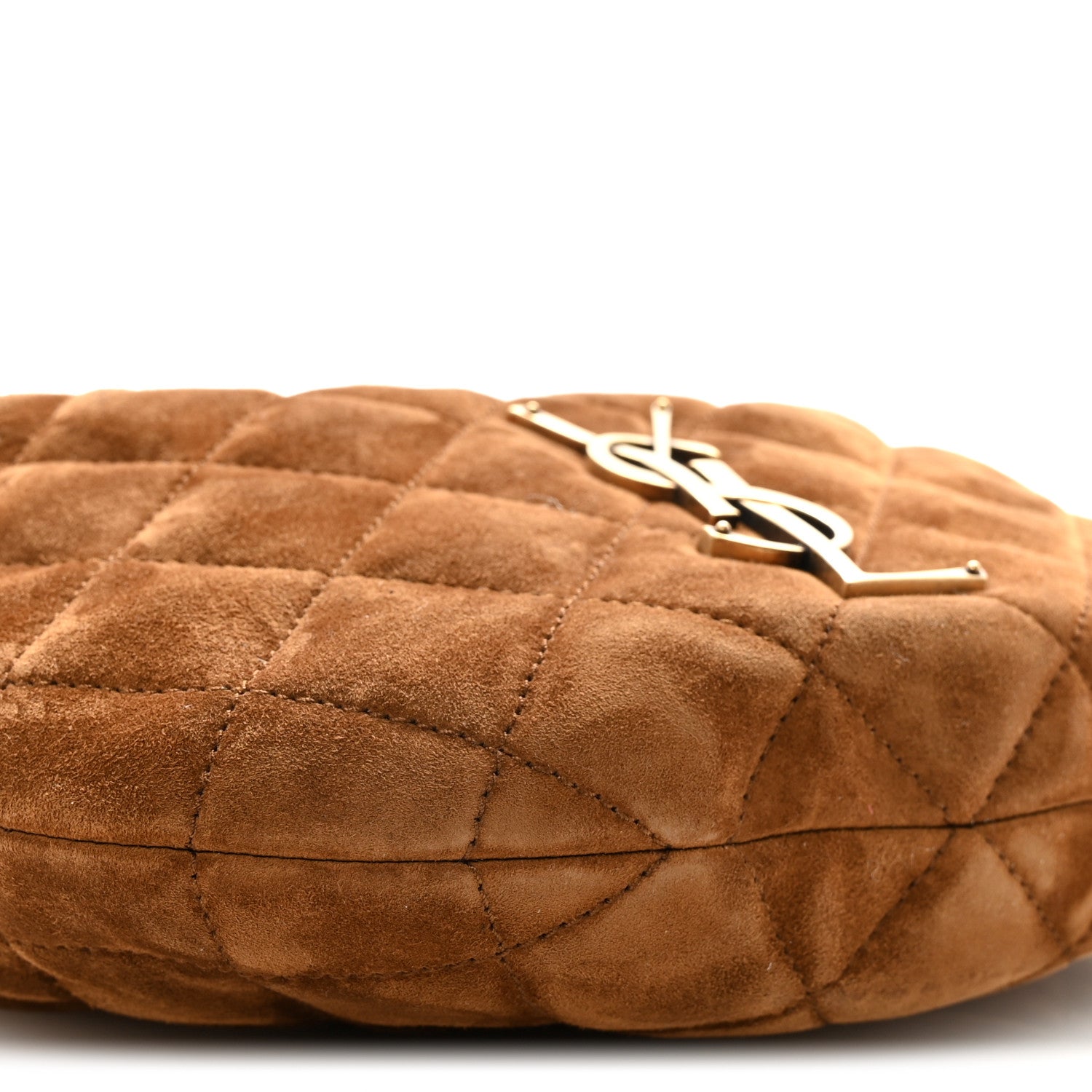 Saint Laurent Suede Quilted Icarino Bag Cognac 8 of 9