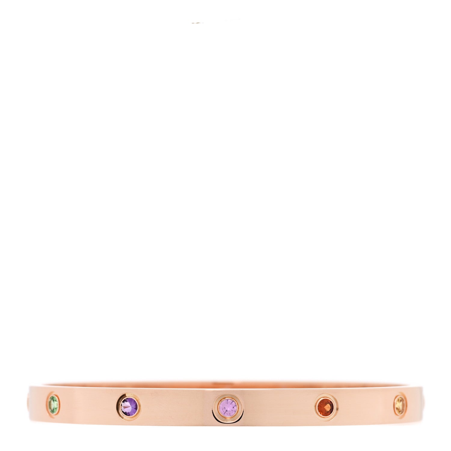 Cartier 18K Pink Gold Sapphire Garnet Amethyst LOVE Bracelet 19 2 of 16