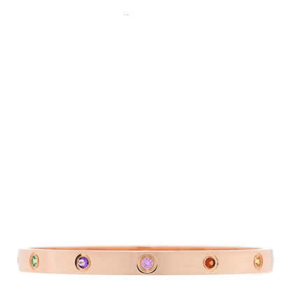 Cartier 18K Pink Gold Sapphire Garnet Amethyst LOVE Bracelet 19 2 of 16