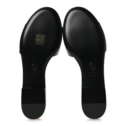 Chanel Lambskin Camellia Sandal Mules 37.5 Black 7 of 11