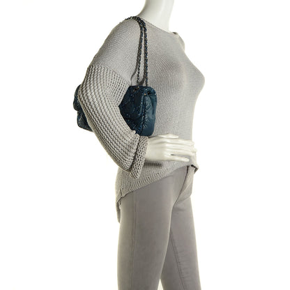 Chanel Nylon Quilted Tweed on Stitch Medium Bubble Flap Blue 10 of 16