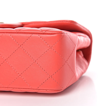 Chanel Lambskin Quilted Mini Rectangular Flap Red 9 of 10