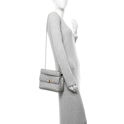 Valentino Garavani Nappa Medium Rockstud Spike Shoulder Bag Pastel Grey 2 of 13