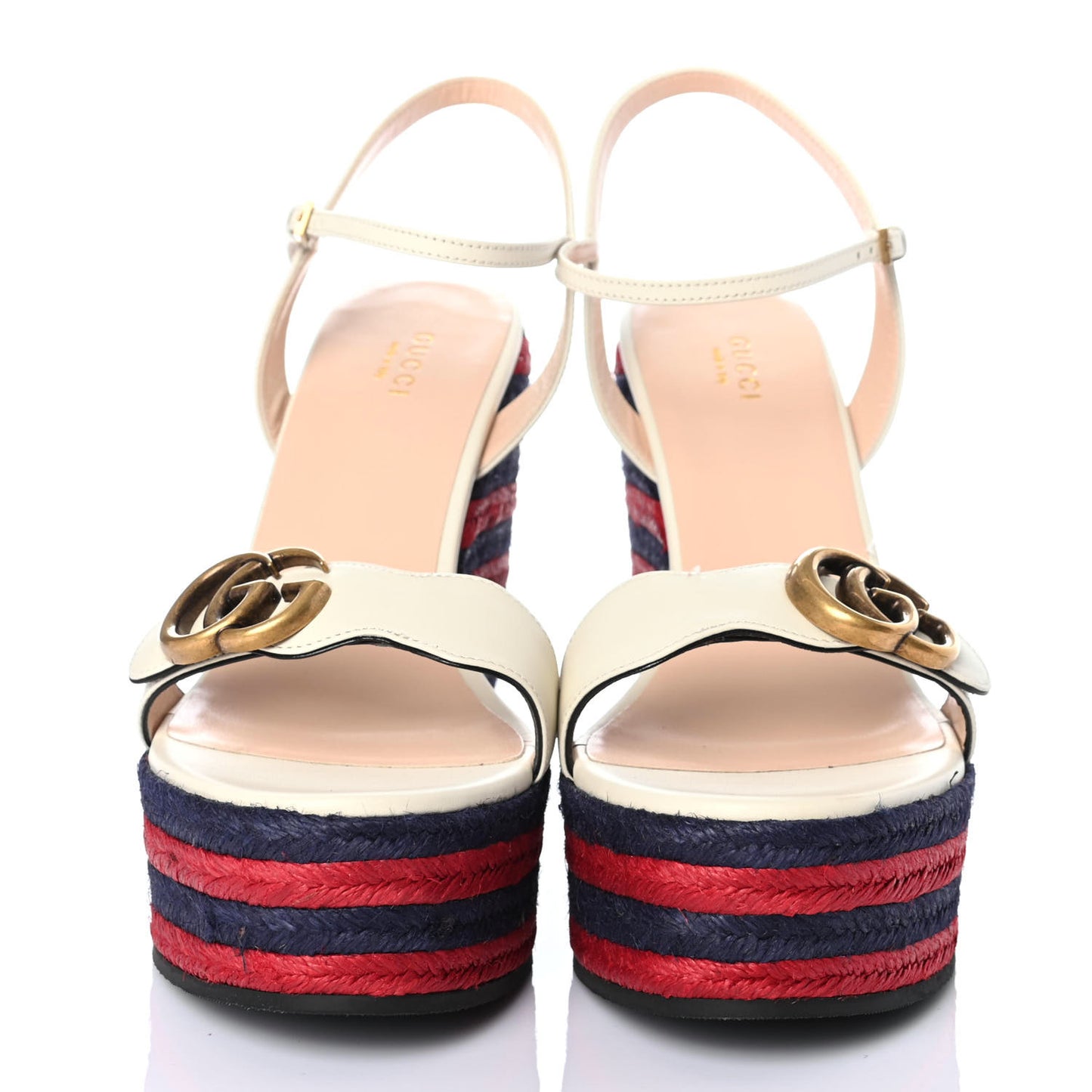 Lifford Calfskin Aitana Espadrille Platform 45/130mm Wedge Sandals 40 Mystic White