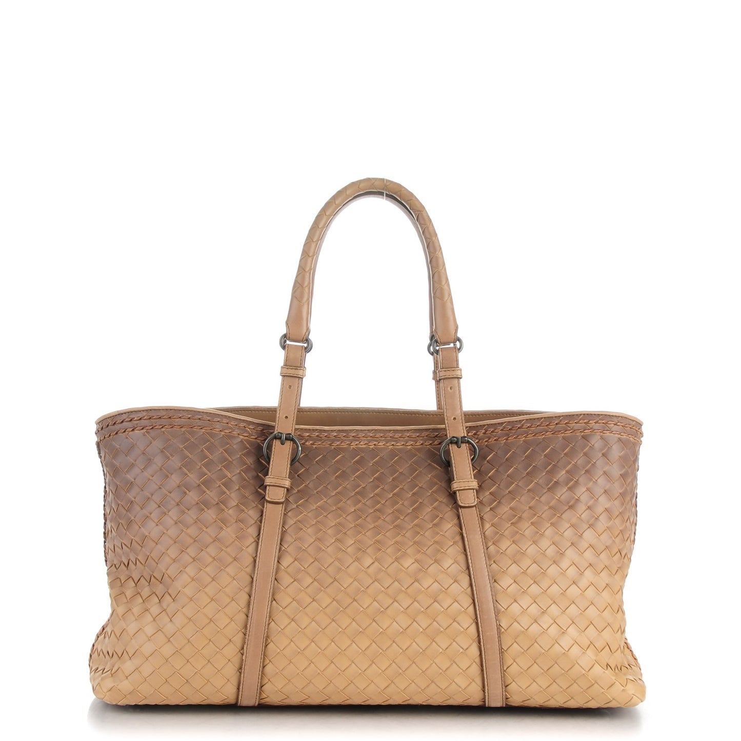 Nappa Intrecciato Large Ombre Tote Camel
