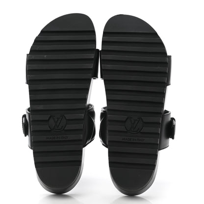 Louis Vuitton Calfskin New Wave Bom Dia Mule Sandals 37 Black 5 of 8