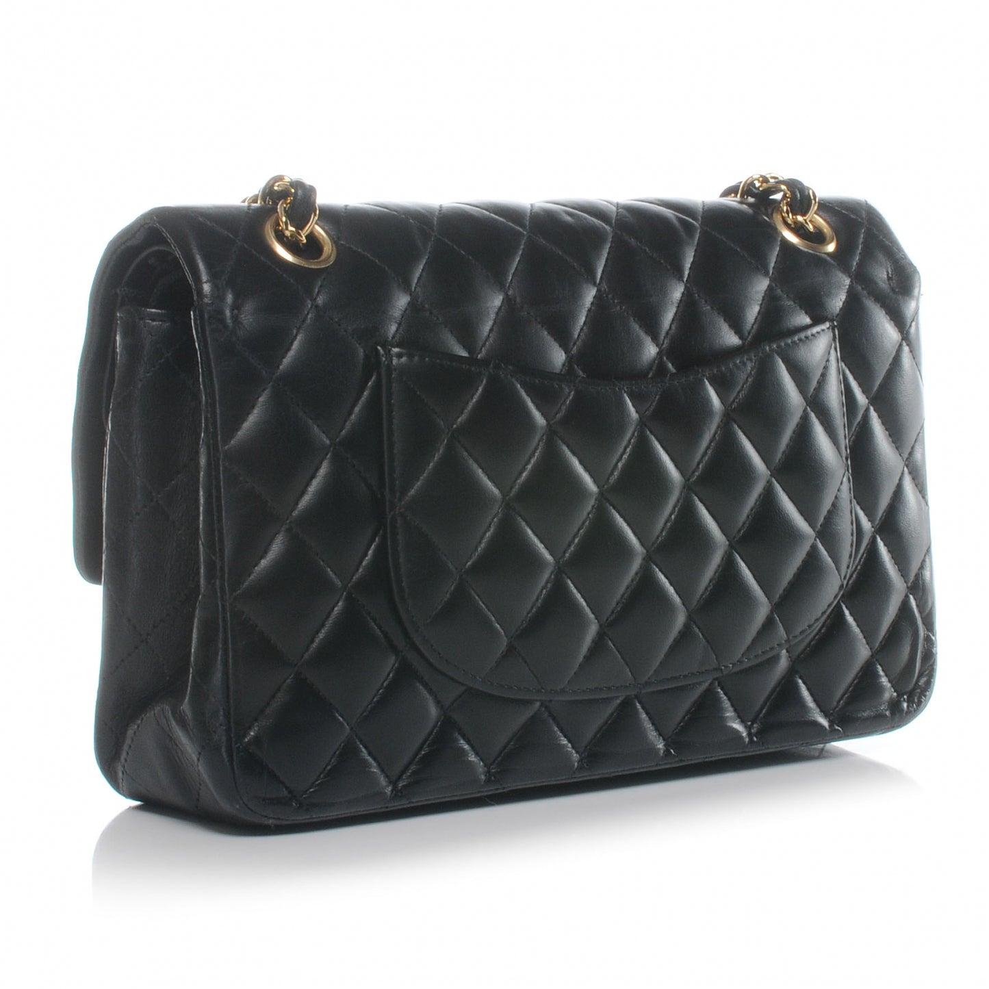 Lambskin Medium Double Flap Black