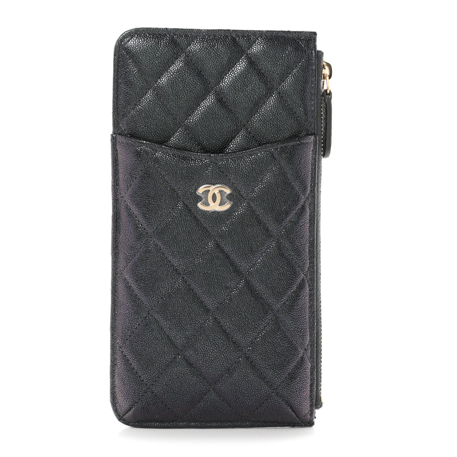 Chanel Iridescent Caviar Quilted Classic iPhone Pouch Black 1 of 8