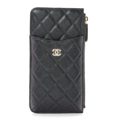 Chanel Iridescent Caviar Quilted Classic iPhone Pouch Black 1 of 8