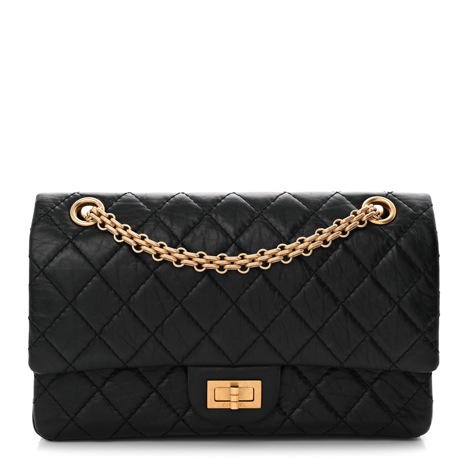 Chanel Aged Calfskin Quilted 2.55 Reissue 225 Flap Black 1 of 12