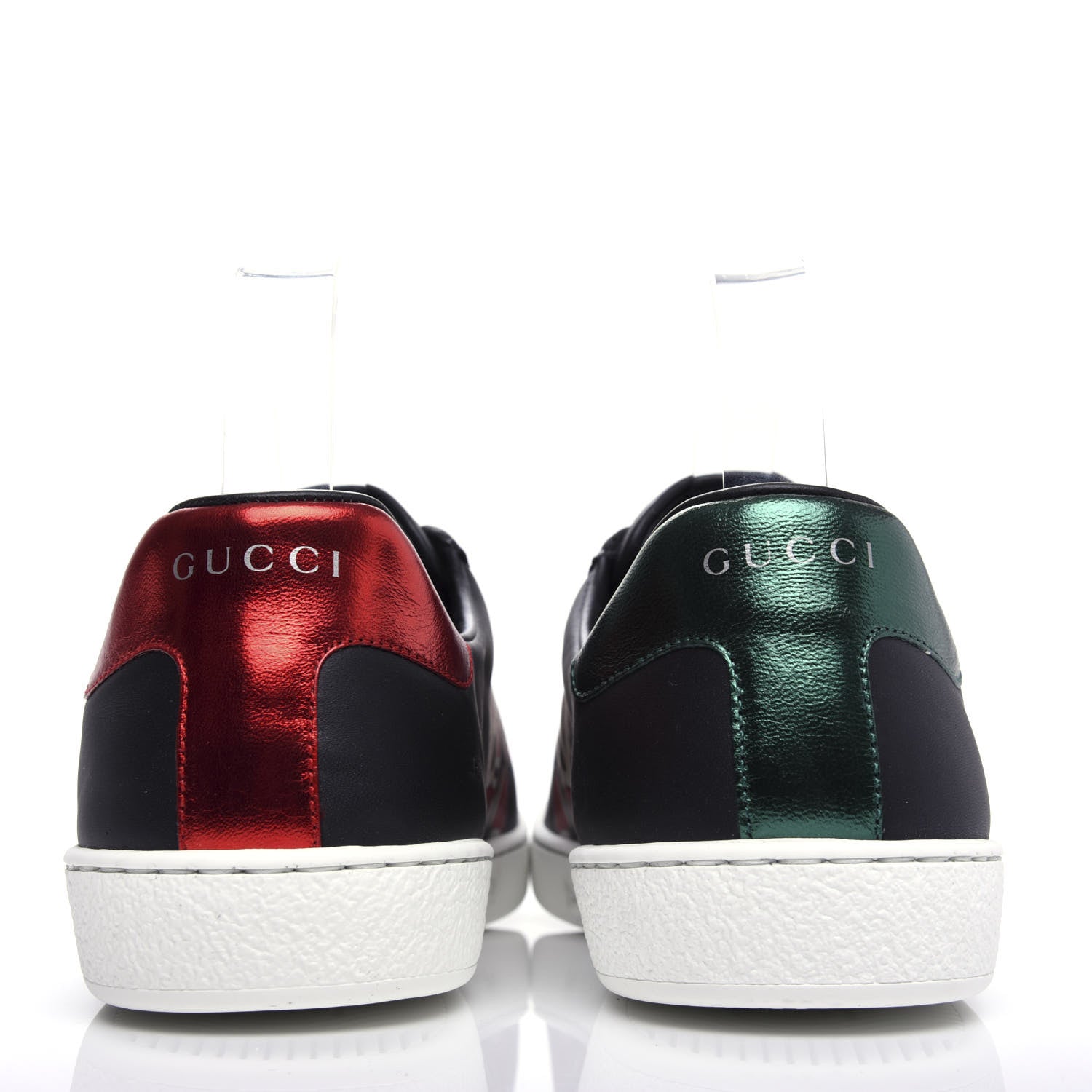 Gucci Calfskin Kingsnake Mens Ace Sneakers 9.5 Black Multicolor 6 of 9
