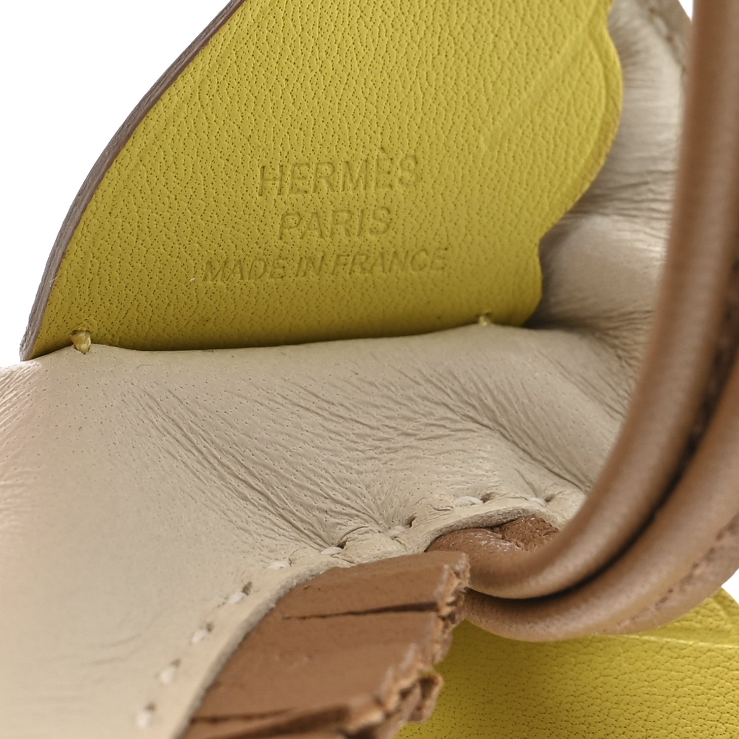 Hermes Milo Lambskin Grigri Rodeo Pegase Horse Bag Charm PM Craie Chai Lime 4 of 5