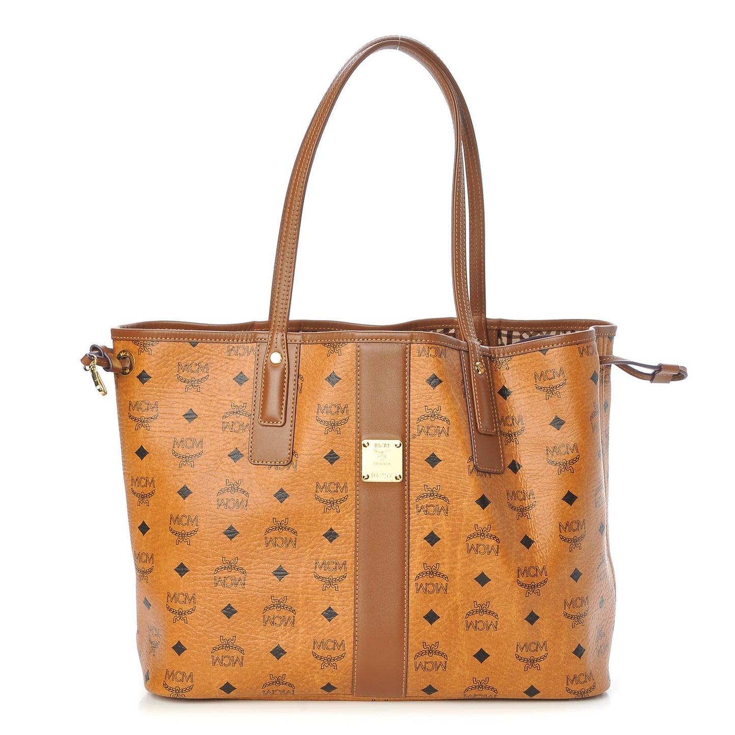 Visetos Medium Liz Reversible Shopper Tote Cognac