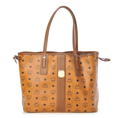 MCM Visetos Medium Liz Reversible Shopper Tote Cognac 1 of 18