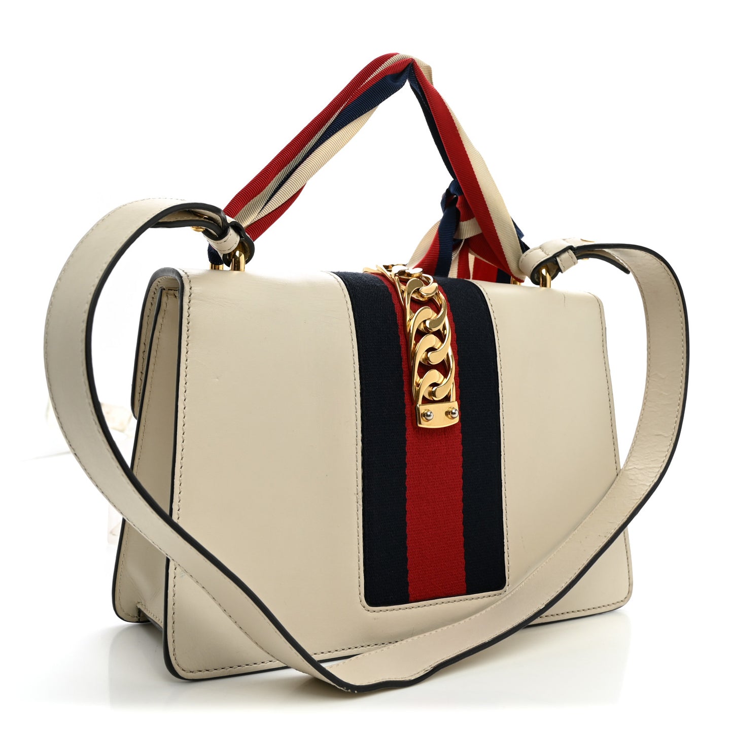 Calfskin Small Sylvie Shoulder Bag Off White