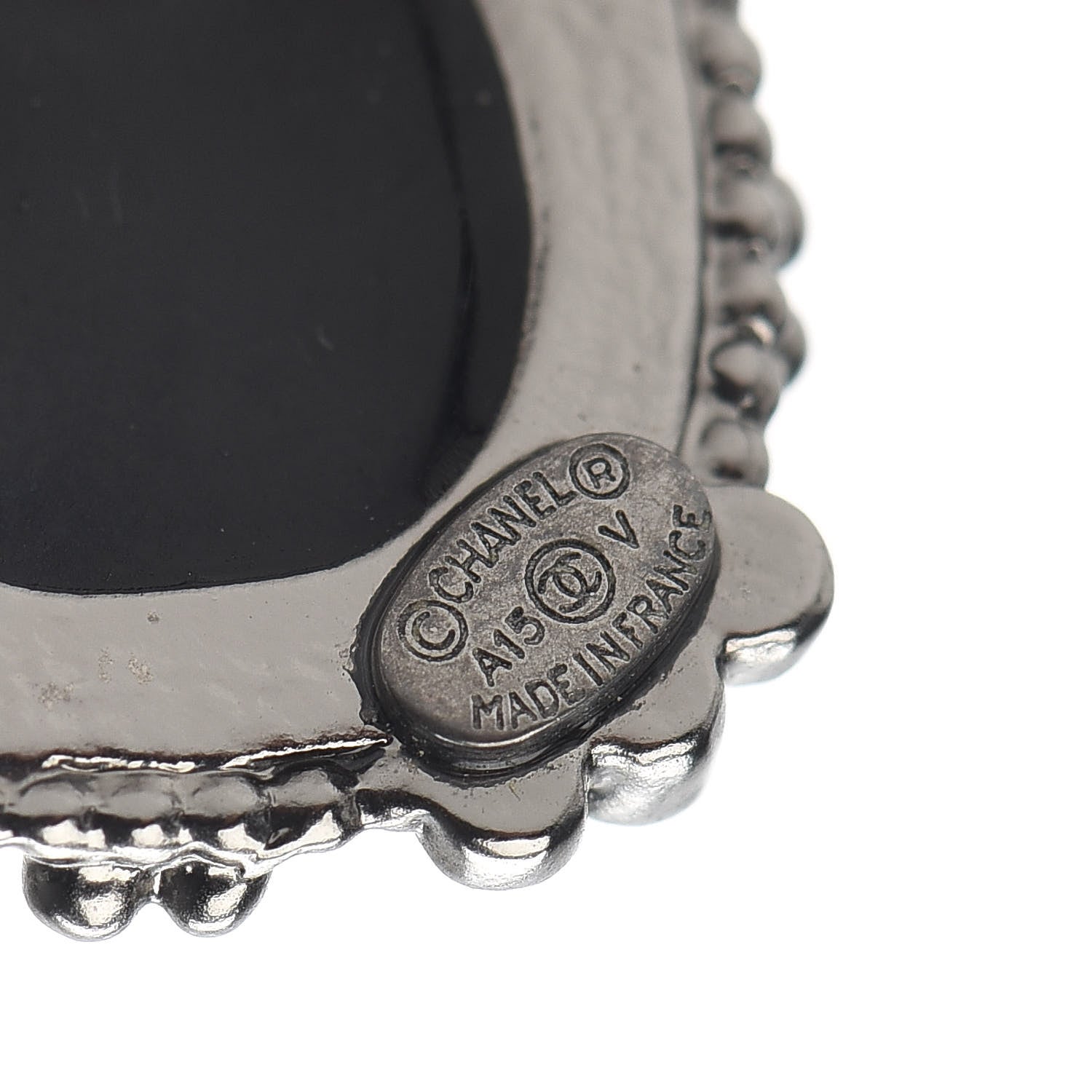 Chanel Ruthenium Enamel CC Earrings Black 4 of 5