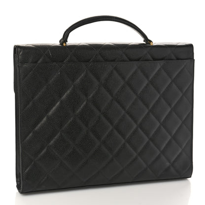Chanel Caviar Quilted Briefcase Laptop Bag Black 2 of 9