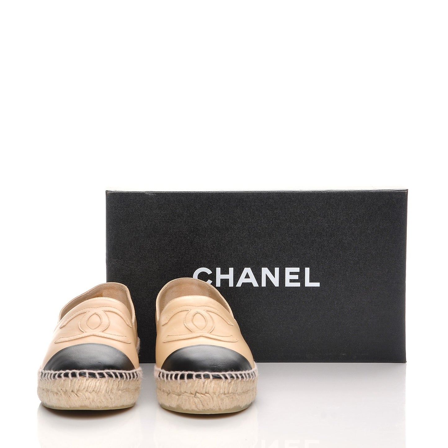 Lambskin CC Espadrilles 38 Beige Black