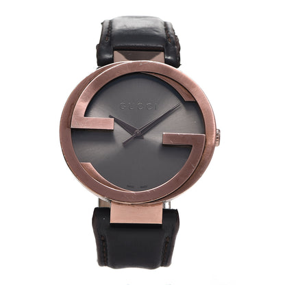 Gucci Stainless Steel Calfskin 37mm Interlocking G Quartz Watch Brown 1 of 5