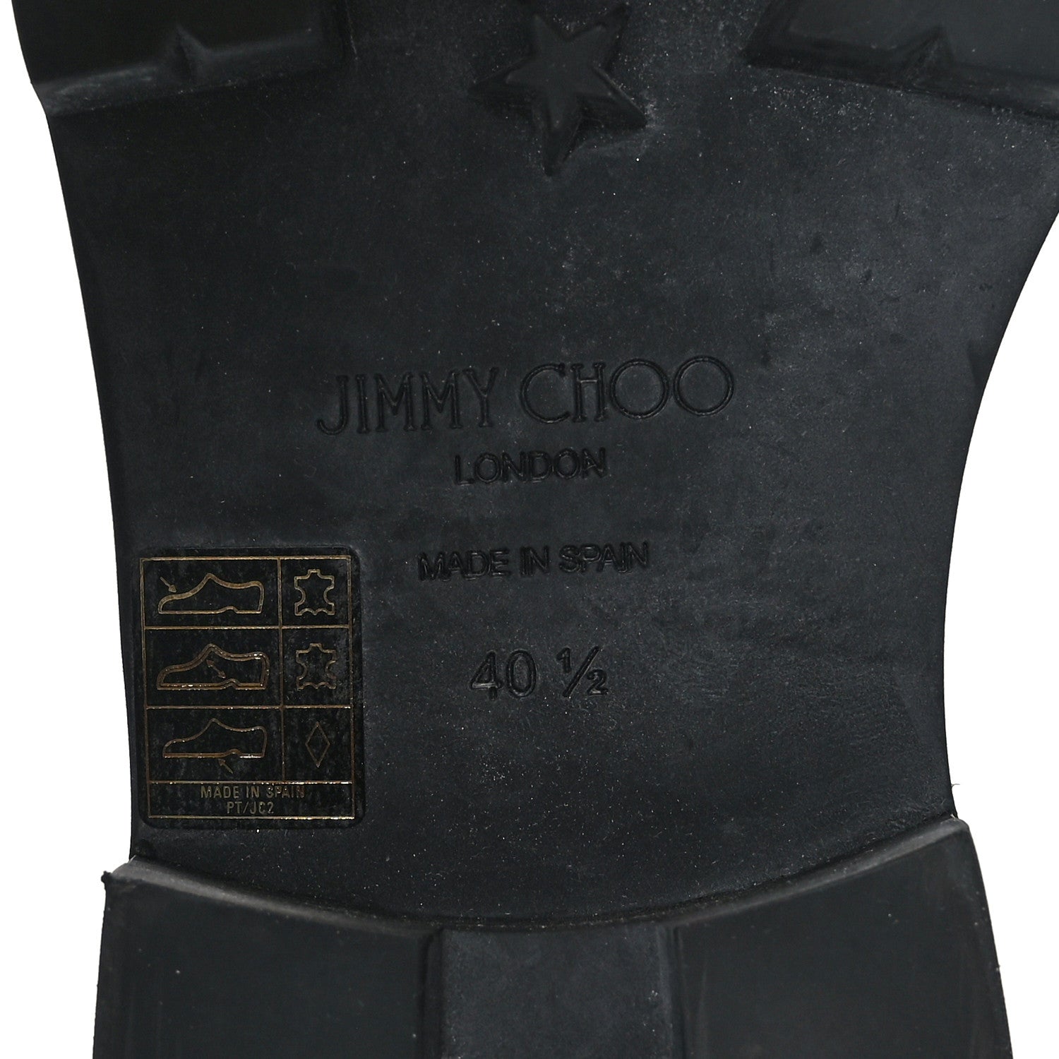 Jimmy Choo Grained Calfskin Star Biker Boots 40.5 Black 7 of 7