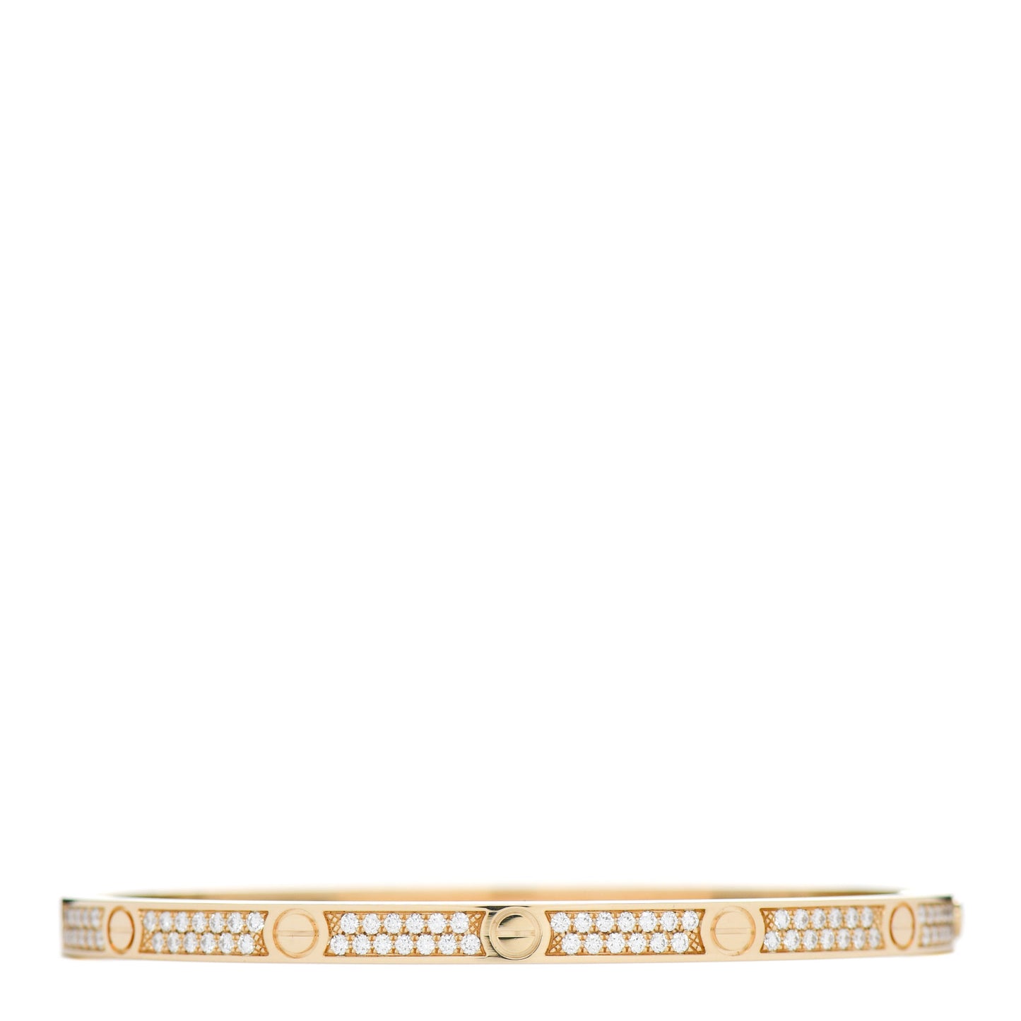 18K Yellow Gold Diamond Small LOVE Paved Bracelet 15