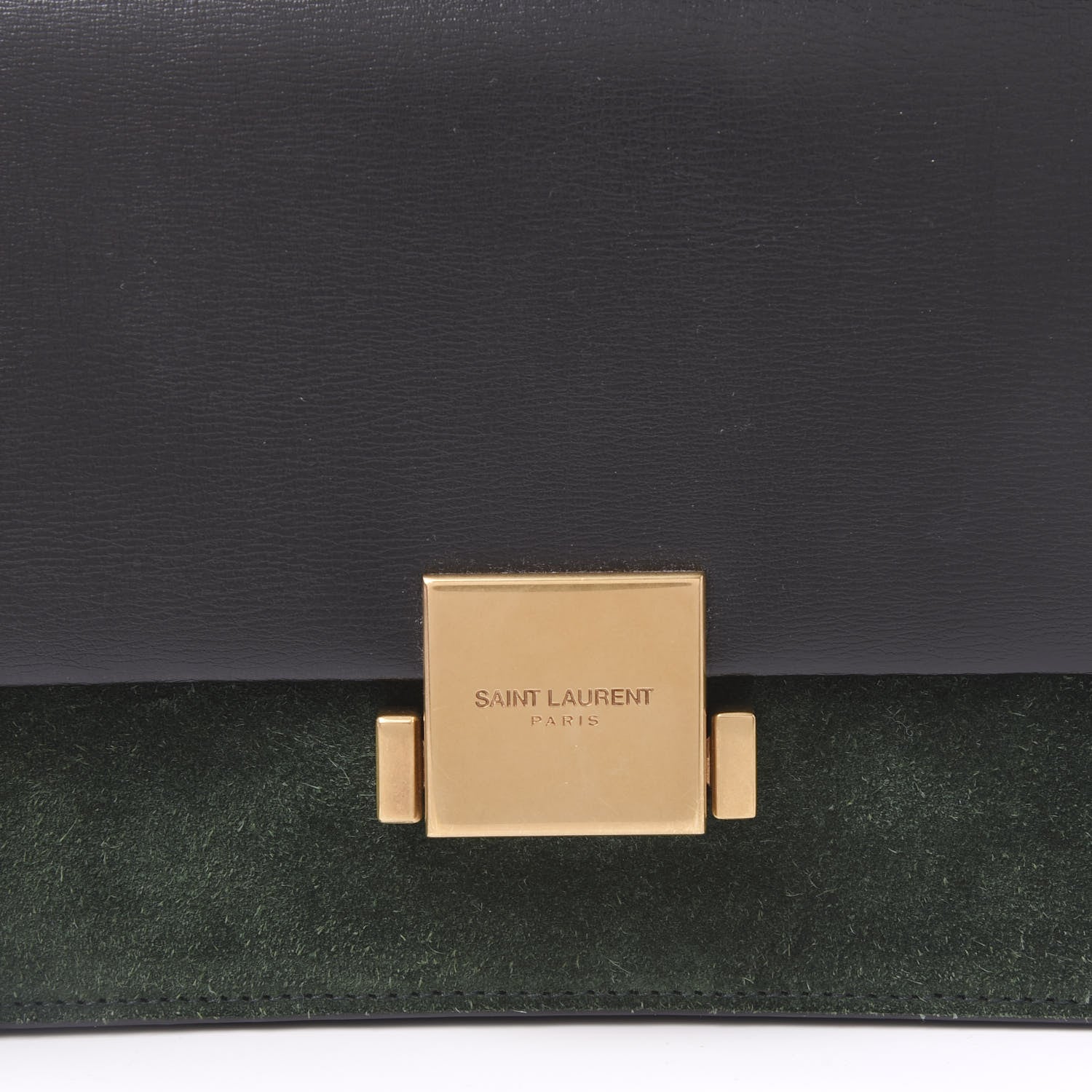 Saint Laurent Smooth Calfskin Suede Medium Bellechasse Black Dark Green 8 of 8