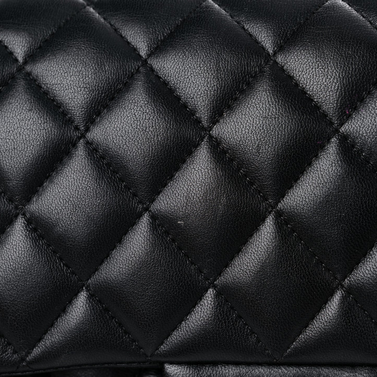 Lambskin Quilted Medium Double Flap Black