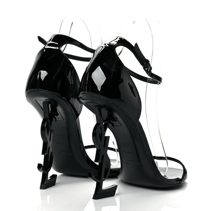 Saint Laurent Patent Calfskin Opyum 110 Sandals 37.5 Black 4 of 11