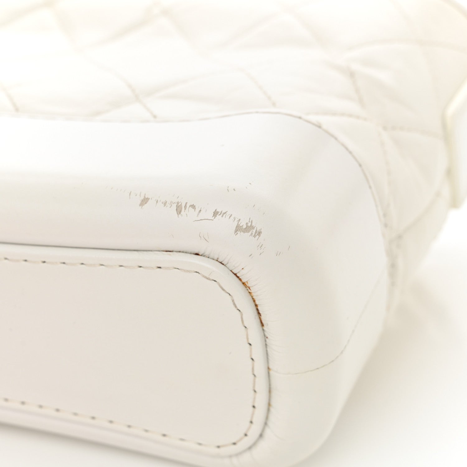 Chanel Aged Calfskin Quilted Small Gabrielle Hobo White 11 of 15
