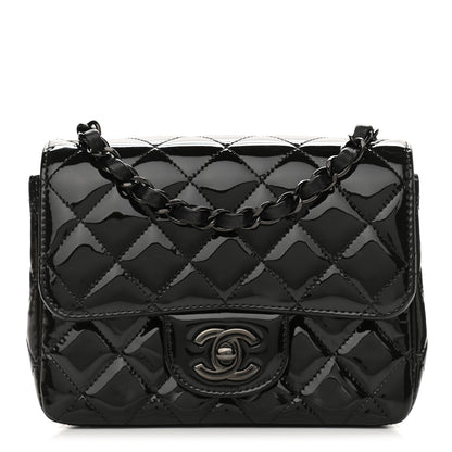 Chanel Patent Calfskin Quilted Mini Square Flap So Black 1 of 10