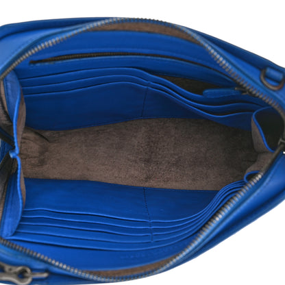 Bottega Veneta Nappa Intrecciato Zip Around Wallet On Chain Signal Blue 5 of 9