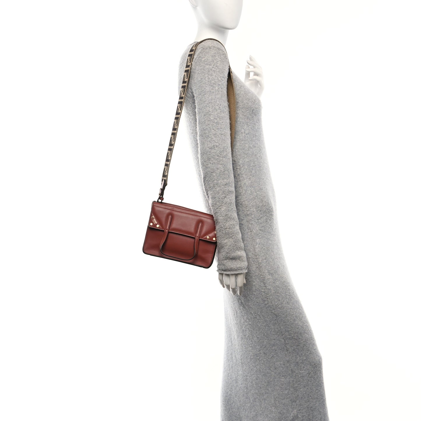 Vitello Grace Matte Small Flip Tote Rust