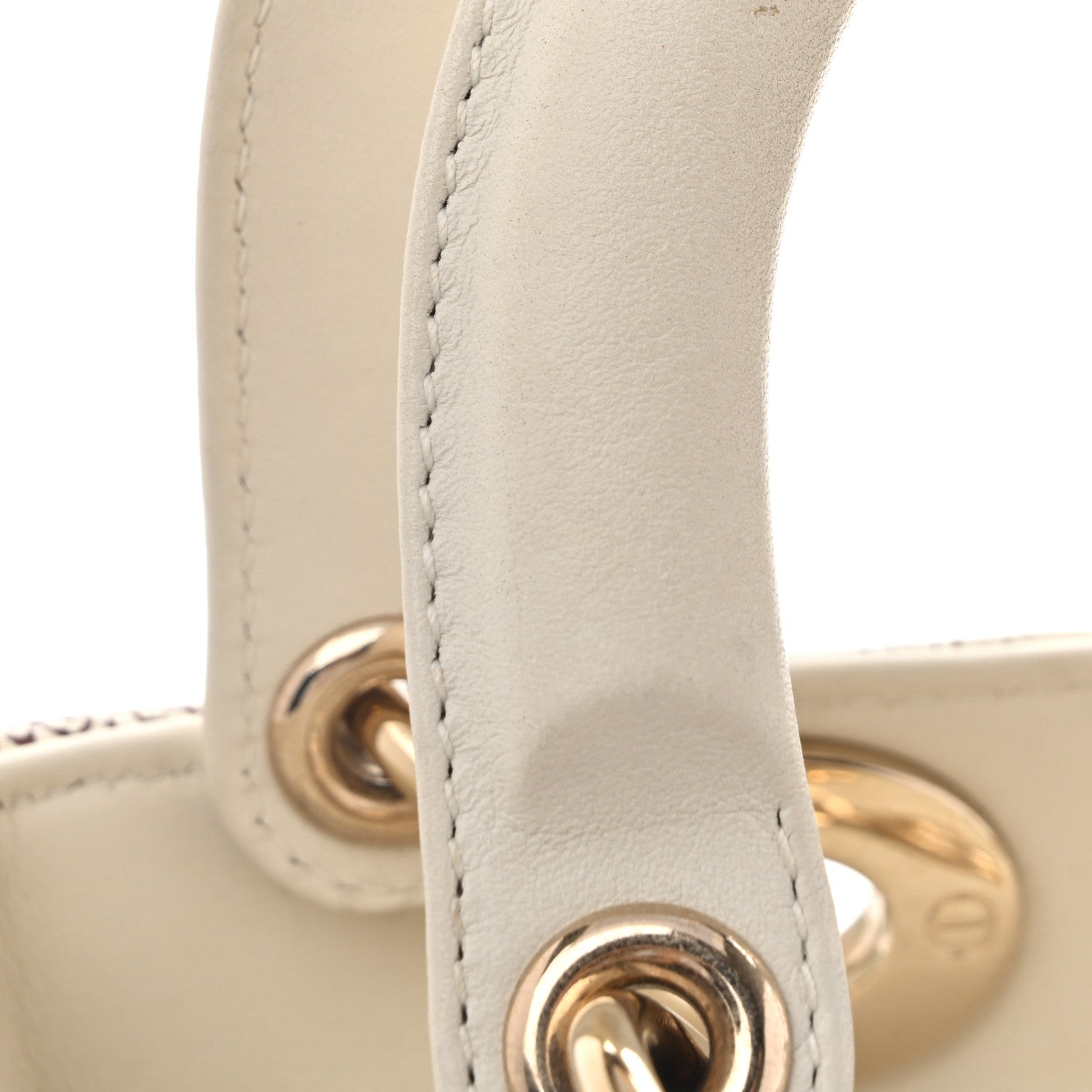 Christian Dior Calfskin Embroidered Medium Toile De Jouy Lady Dior White Red 15 of 18