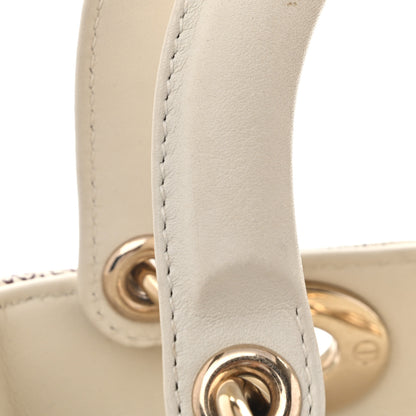 Christian Dior Calfskin Embroidered Medium Toile De Jouy Lady Dior White Red 15 of 18