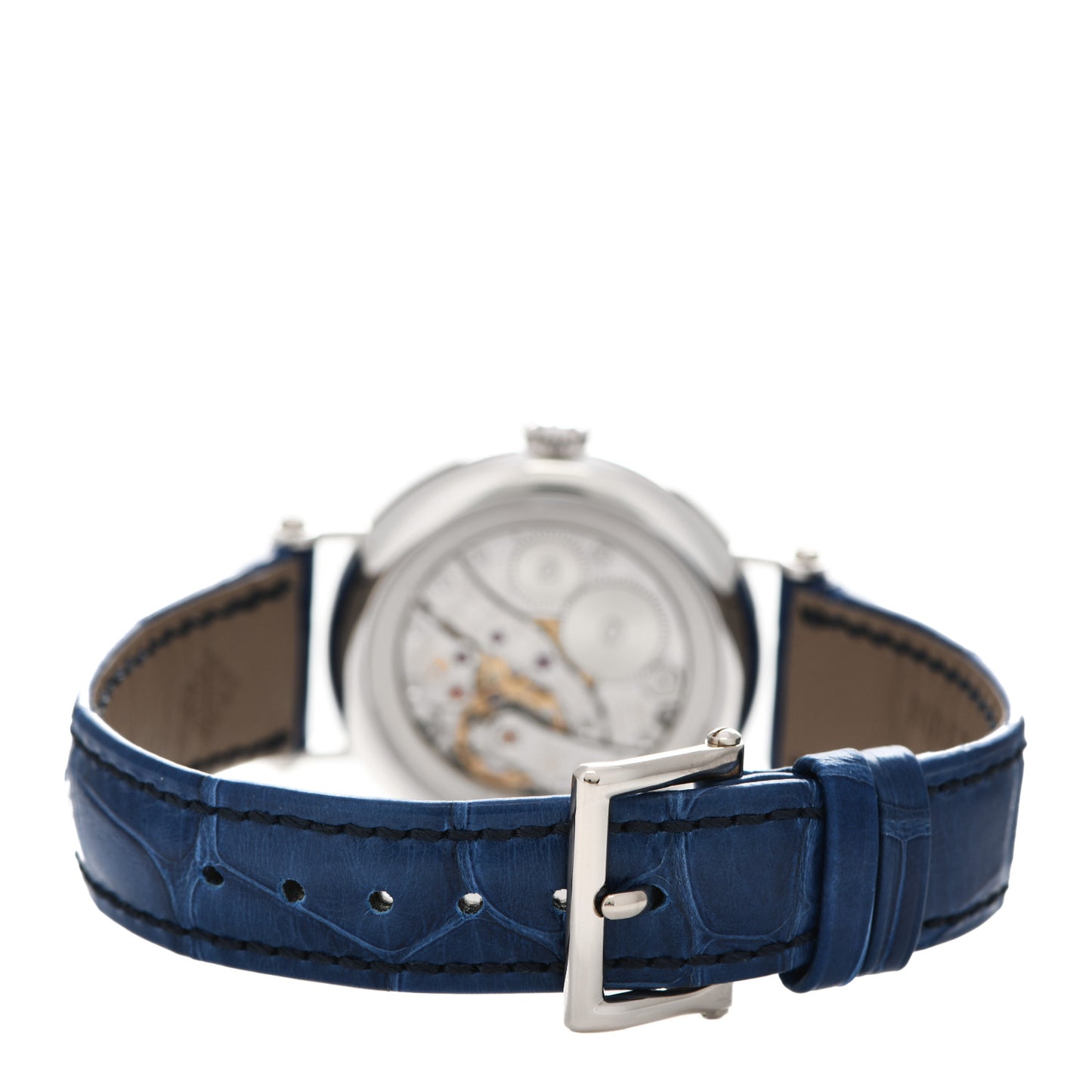 18K White Gold Alligator Diamond 33mm Complications Manual Winding Watch Blue 7121/200G-001