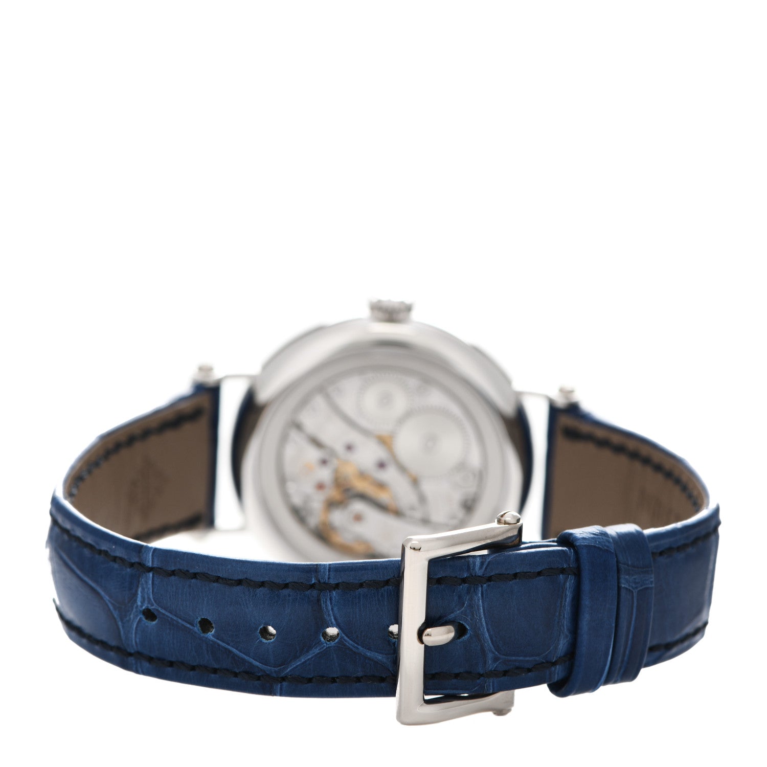 Patek Philippe 18K White Gold Alligator Diamond 33mm Complications Manual Winding Watch Blue 7121/200G-001 3 of 5
