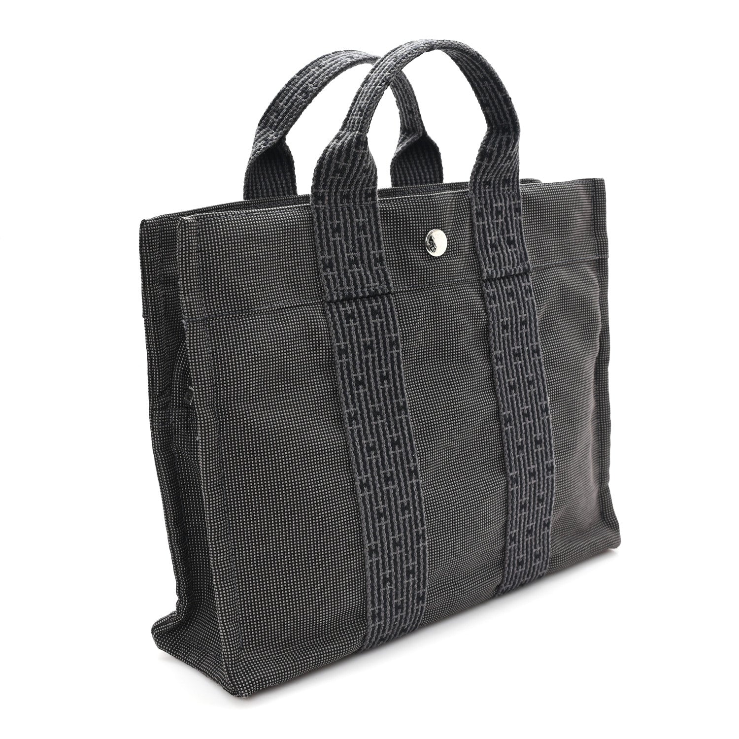 Hermes Canvas Herline PM Tote Grey 2 of 8