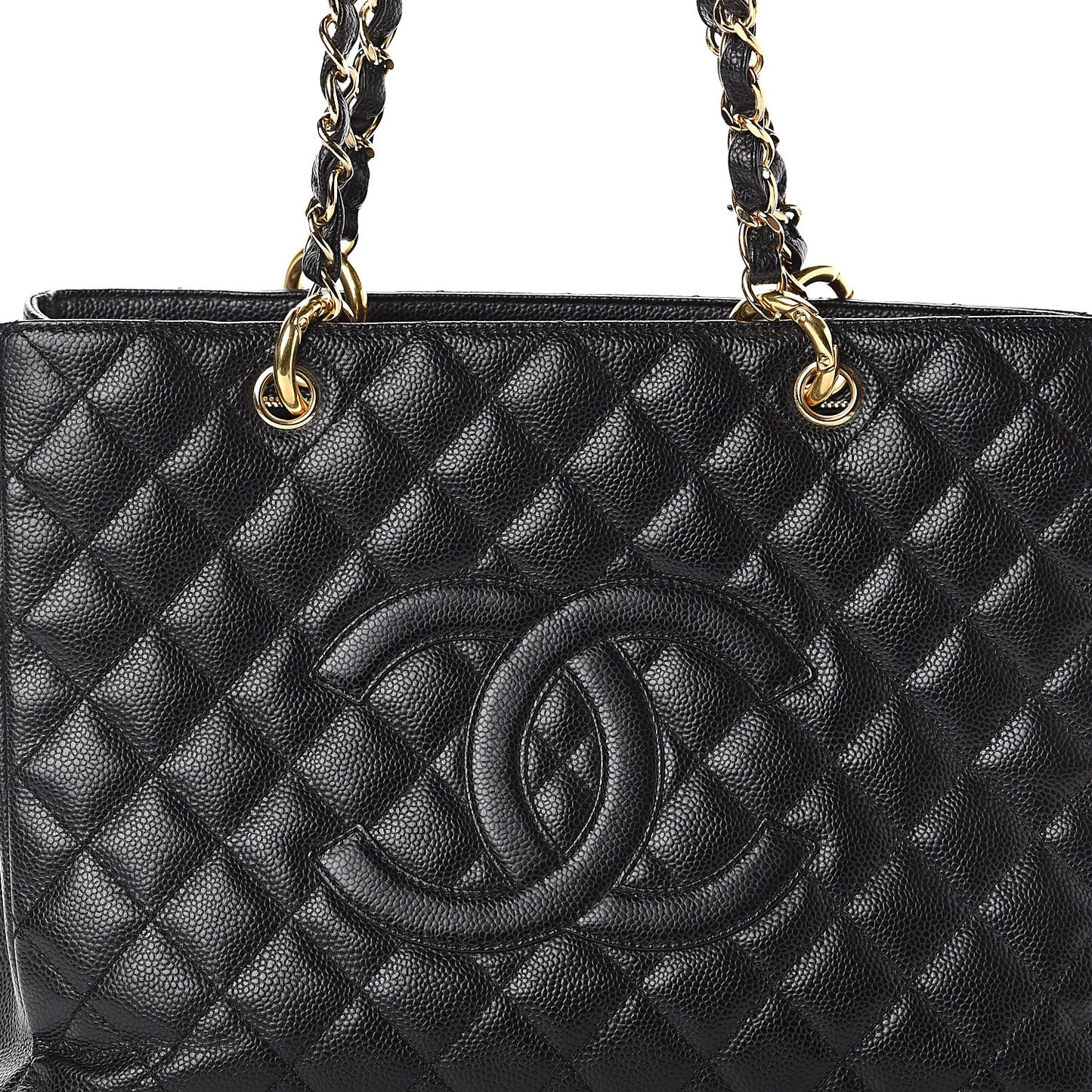 Caviar Quilted Grand Shopping Tote GST Black