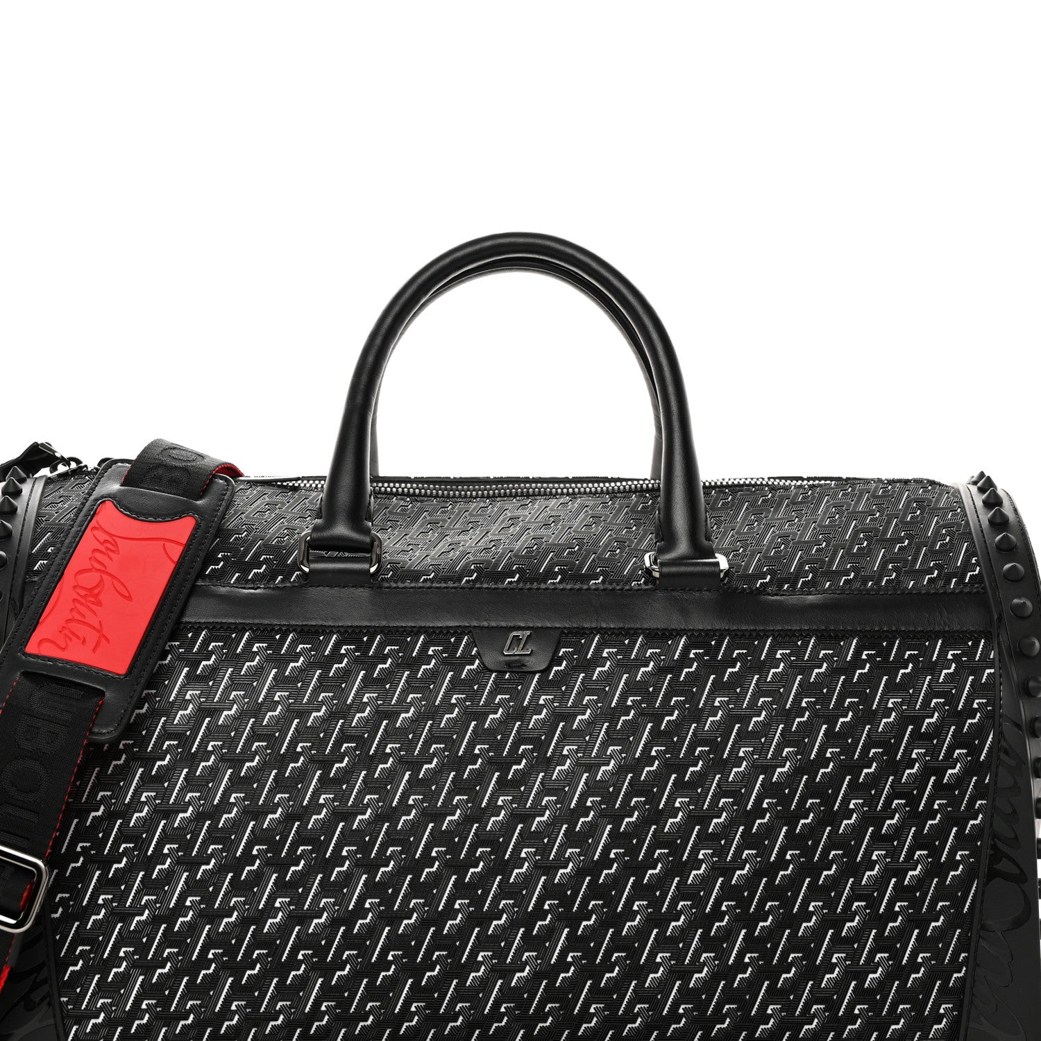Christian Louboutin Studded Techno CL Sneakender Duffle White Black 7 of 11