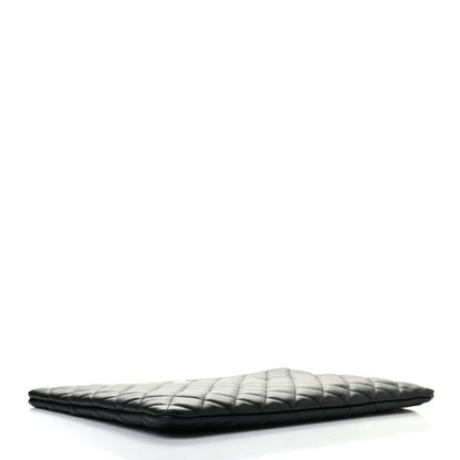 Chanel Lambskin Quilted Large Cosmetic Case Black 4 of 7