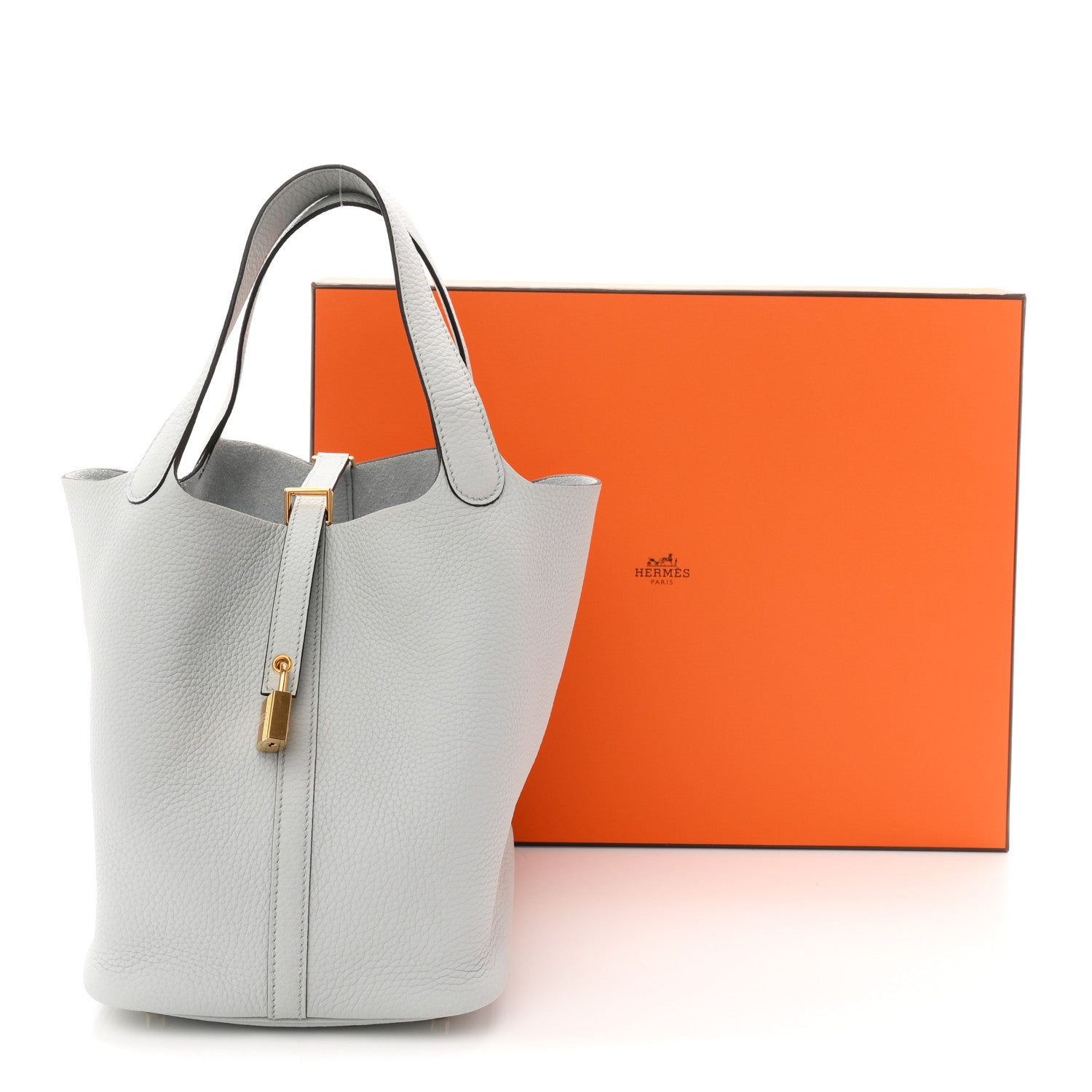 Hermes Taurillon Clemence Picotin Lock 22 MM Bleu Pale 11 of 11