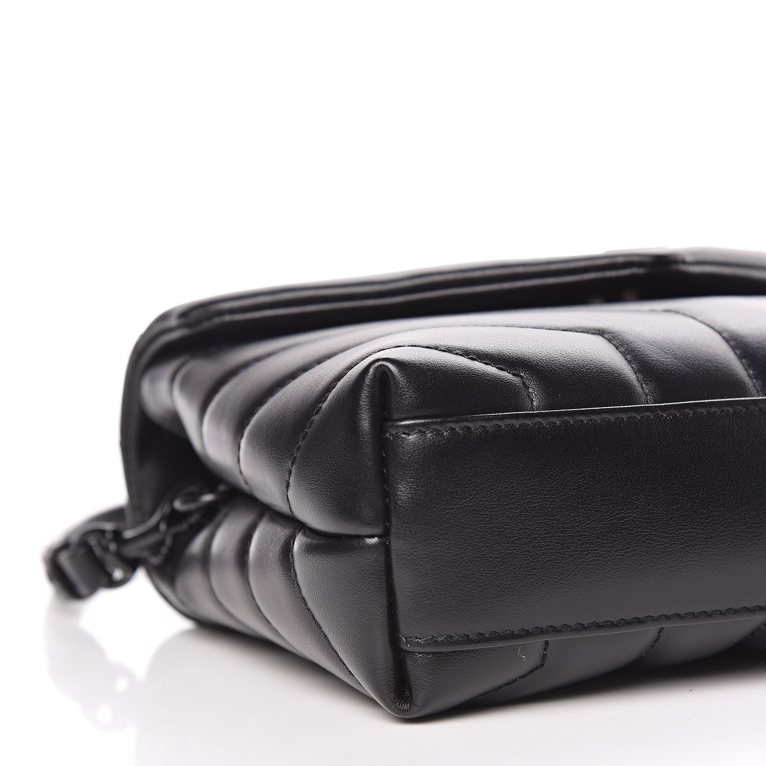 Saint Laurent Calfskin Y Quilted Monogram Toy Loulou Crossbody Bag Black 8 of 10