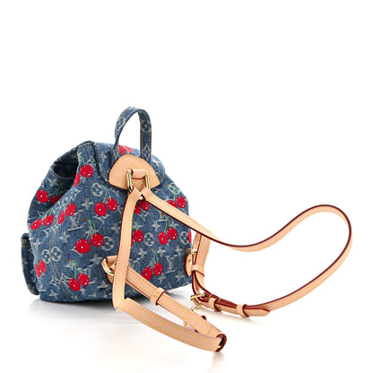 Louis Vuitton LV X TM Monogram Denim Cerises Venice Backpack Blue 3 of 10