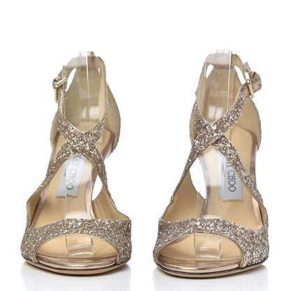 Jimmy Choo Glitter Lang Sandals 37.5 Gold 2 of 15