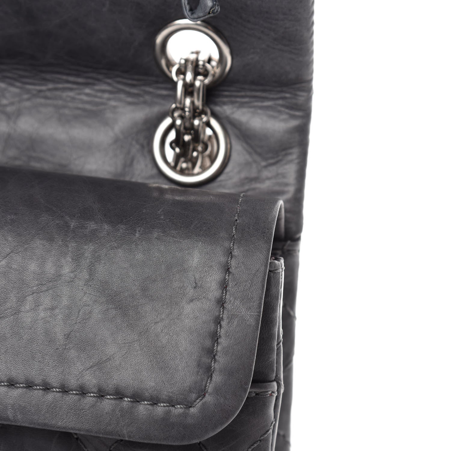 Chanel Aged Calfskin Quilted 50th Anniversary 2.55 Reissue 225 Flap Grey 9 of 12