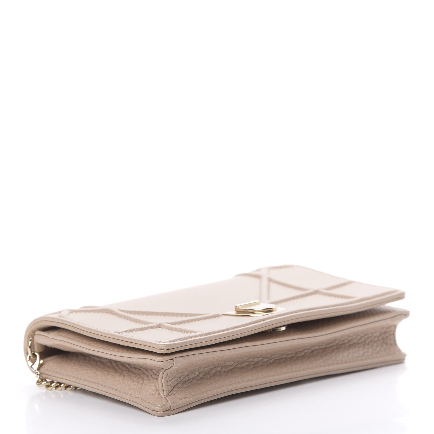 Christian Dior Grained Calfskin Diorama Wallet on Chain Pouch Nude 4 of 13