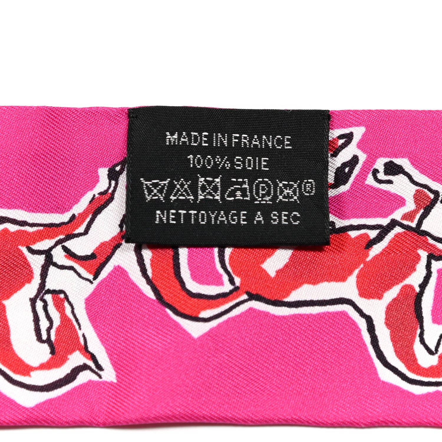 Hermes Silk Chevaux En Liberte Twilly Rose Indien Rouge White 3 of 6