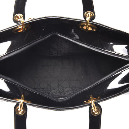 Christian Dior Patent Cannage Large Lady Dior Black 5 of 7